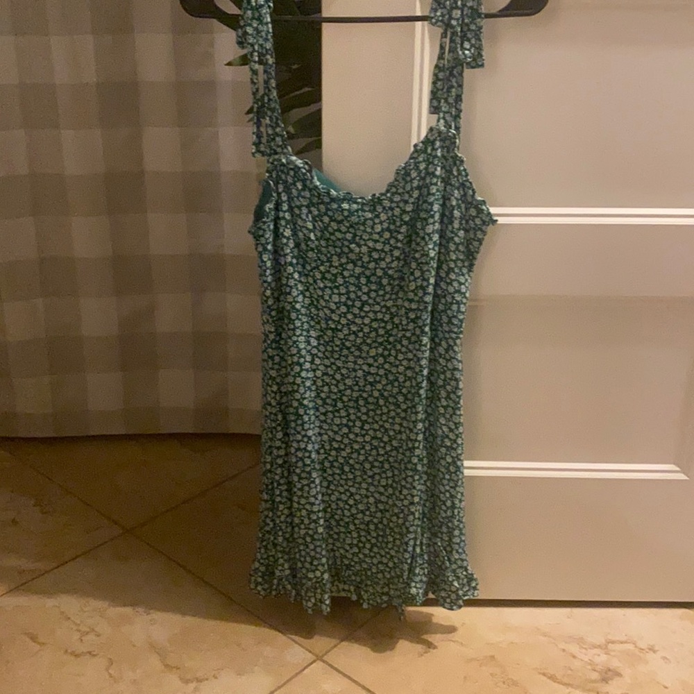 Green floral dress
